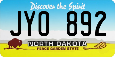 ND license plate JYO892