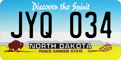 ND license plate JYQ034