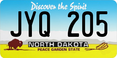 ND license plate JYQ205