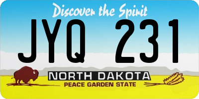 ND license plate JYQ231