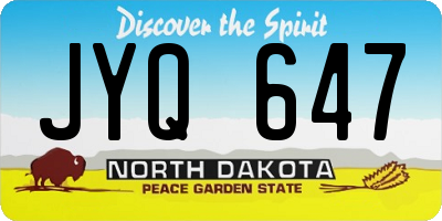 ND license plate JYQ647