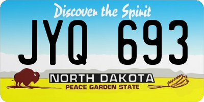 ND license plate JYQ693