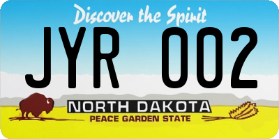 ND license plate JYR002