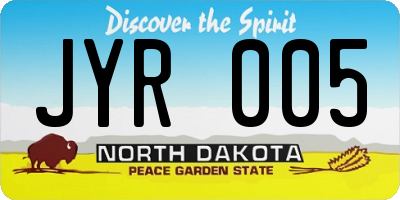 ND license plate JYR005