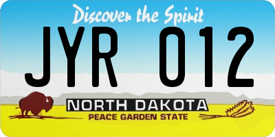 ND license plate JYR012