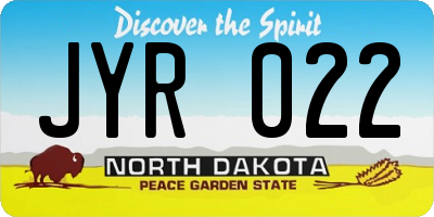 ND license plate JYR022