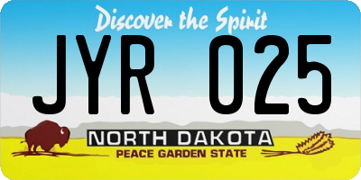 ND license plate JYR025