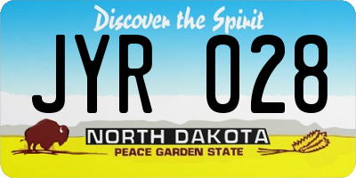 ND license plate JYR028