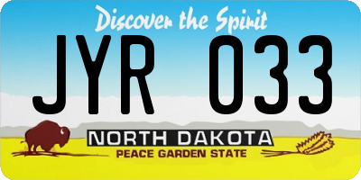 ND license plate JYR033