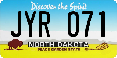 ND license plate JYR071