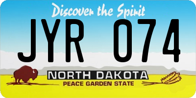 ND license plate JYR074