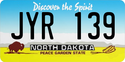 ND license plate JYR139