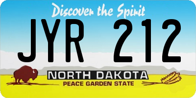 ND license plate JYR212