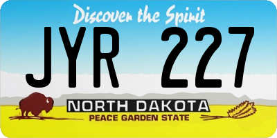 ND license plate JYR227