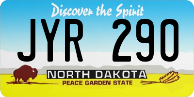 ND license plate JYR290