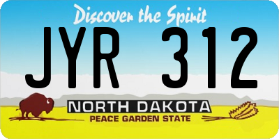 ND license plate JYR312