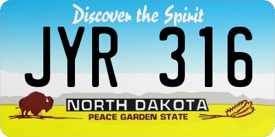 ND license plate JYR316