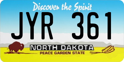 ND license plate JYR361
