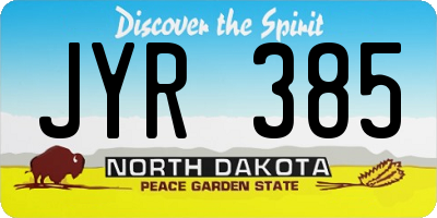 ND license plate JYR385