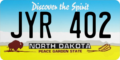 ND license plate JYR402