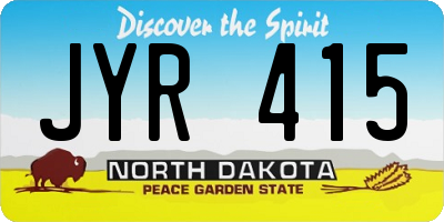 ND license plate JYR415