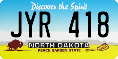 ND license plate JYR418