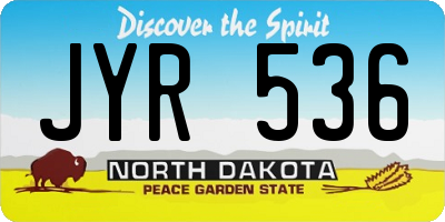 ND license plate JYR536