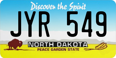 ND license plate JYR549
