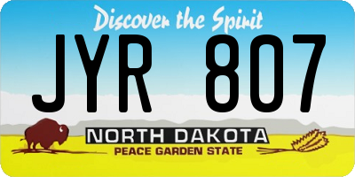 ND license plate JYR807