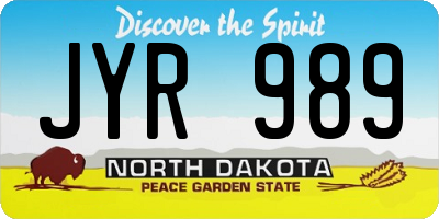 ND license plate JYR989