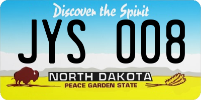 ND license plate JYS008