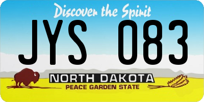 ND license plate JYS083