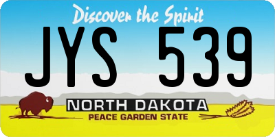 ND license plate JYS539