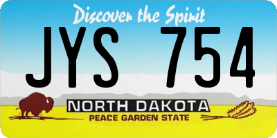 ND license plate JYS754