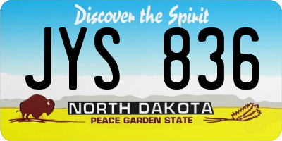 ND license plate JYS836