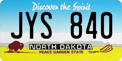 ND license plate JYS840