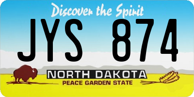 ND license plate JYS874
