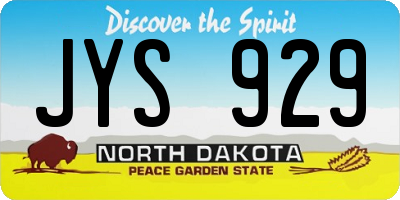ND license plate JYS929