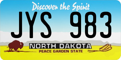 ND license plate JYS983