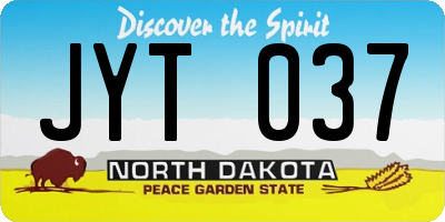 ND license plate JYT037