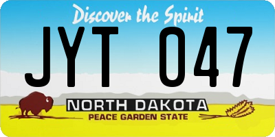 ND license plate JYT047