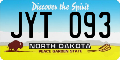 ND license plate JYT093