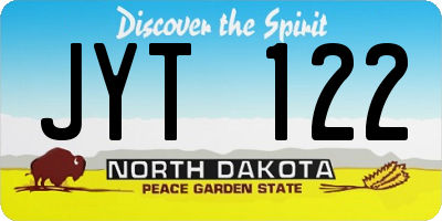 ND license plate JYT122