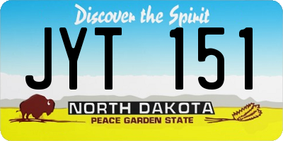 ND license plate JYT151