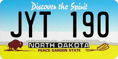 ND license plate JYT190