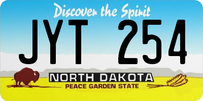 ND license plate JYT254