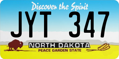 ND license plate JYT347