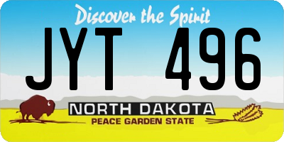 ND license plate JYT496