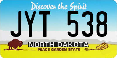 ND license plate JYT538