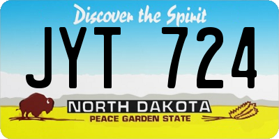 ND license plate JYT724